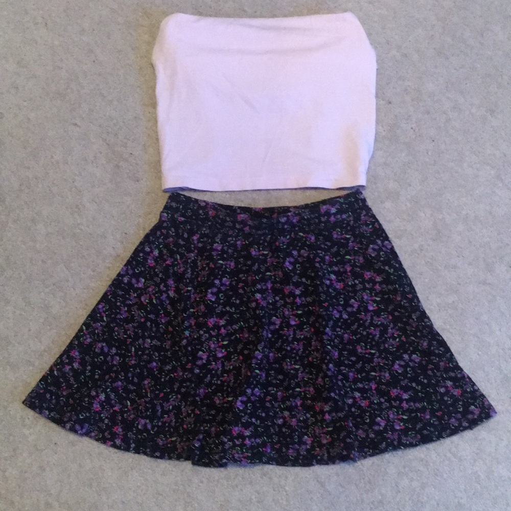 Black and purple flower skirt